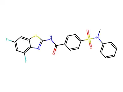 N-(4,6-difluoro-1,3-benzothiazol-2-yl)-4-[methyl(phenyl)sulfamoyl]benzamide structure