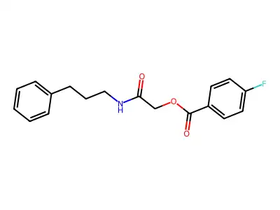 [2-Oxo-2-(3-phenylpropylamino)ethyl] 4-fluorobenzoate structure