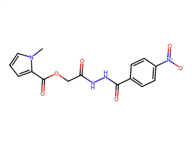 [2-[2-(4-Nitrobenzoyl)hydrazinyl]-2-oxoethyl] 1-methylpyrrole-2-carboxylate structure