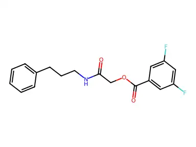 [2-Oxo-2-(3-phenylpropylamino)ethyl] 3,5-difluorobenzoate structure