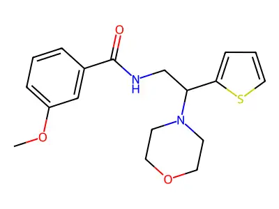 3-methoxy-N-[2-(morpholin-4-yl)-2-(thiophen-2-yl)ethyl]benzamide structure