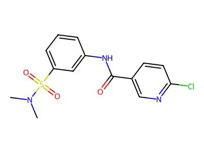 6-chloro-N-[3-(dimethylsulfamoyl)phenyl]pyridine-3-carboxamide structure