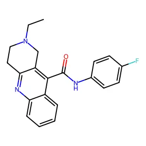 2-ethyl-N-(4-fluorophenyl)-3,4-dihydro-1H-benzo[b][1,6]naphthyridine-10-carboxamide structure