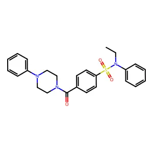 N-ethyl-N-phenyl-4-(4-phenylpiperazine-1-carbonyl)benzenesulfonamide structure