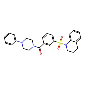 [3-(3,4-dihydro-2H-quinolin-1-ylsulfonyl)phenyl]-(4-phenylpiperazin-1-yl)methanone structure