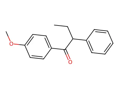 (2S)-1-(4-methoxyphenyl)-2-phenylbutan-1-one structure