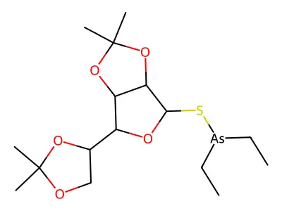 [6-(2,2-dimethyl-1,3-dioxolan-4-yl)-2,2-dimethyl-3a,4,6,6a-tetrahydrofuro[3,4-d][1,3]dioxol-4-yl]sulfanyl-diethylarsane structure