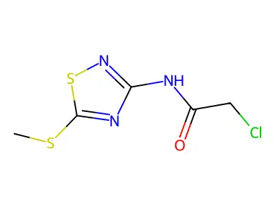 2-chloro-N-(5-methylsulfanyl-1,2,4-thiadiazol-3-yl)acetamide structure