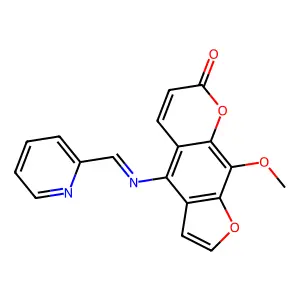 9-Methoxy-4-((2-pyridinylmethylene)amino)-7H-furo(3,2-g)chromen-7-one structure