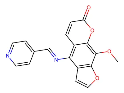 9-Methoxy-4-((4-pyridinylmethylene)amino)-7H-furo(3,2-g)chromen-7-one structure