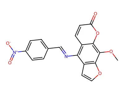 4-((4-(Hydroxy(oxido)amino)benzylidene)amino)-9-methoxy-7H-furo(3,2-g)chromen-7-one structure
