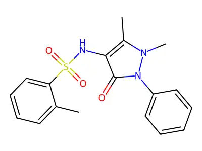 N-(1,5-dimethyl-3-oxo-2-phenylpyrazol-4-yl)-2-methylbenzenesulfonamide structure