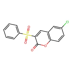 3-(benzenesulfonyl)-6-chloro-2H-chromen-2-one structure