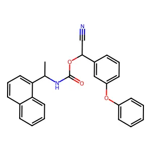Carbamic acid, (1-(1-naphthalenyl)ethyl)-, cyano(3-phenoxyphenyl)methyl ester structure