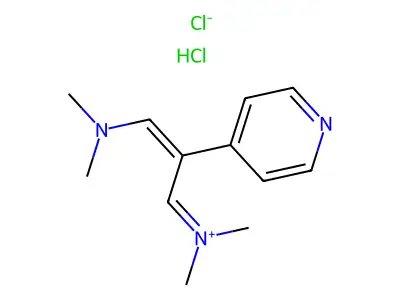 [3-(Dimethylamino)-2-(4-pyridyl)allylidene]dimethylammonium chloride monohydrochloride structure