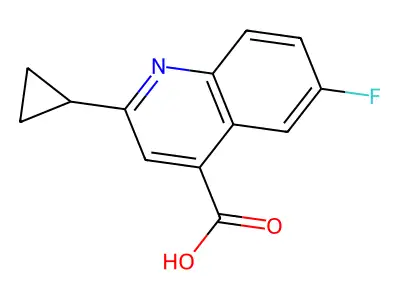 2-Cyclopropyl-6-fluoro-4-quinolinecarboxylic acid structure