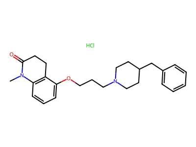 1-Methyl-5-(3-(4-benzyl-1-piperidyl)propoxy)-3,4-dihydrocarbostyril monohydrochloride structure