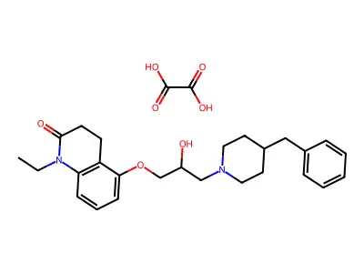 1-Ethyl-5-(2-hydroxy-3-(4-benzyl-1-piperidyl)propoxy)-3,4-dihydrocarbostyril monooxalate structure