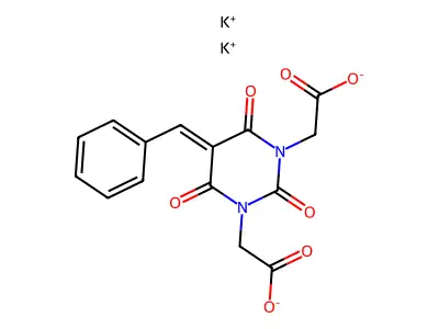 Barbituric acid, 1,3-bis(carboxymethyl)-5-benzylidene-, dipotassium salt structure