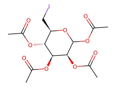 2,3,5-Tri(acetyloxy)-6-(iodomethyl)tetrahydro-2H-pyran-4-yl acetate structure