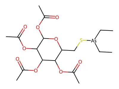 1,2,3,4-Tetra-O-acetyl-6-S-(diethylarsino)-6-thiohexopyranose structure