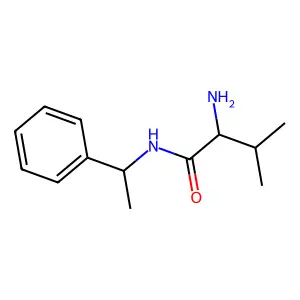 (2S)-2-amino-3-methyl-N-[(1S)-1-phenylethyl]butanamide structure