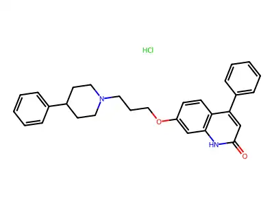 2(1H)-Quinolinone, 4-phenyl-7-(3-(4-phenyl-1-piperidinyl)propoxy)-, monohydrochloride structure
