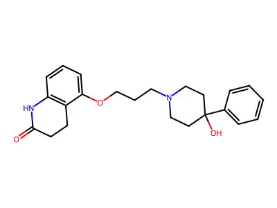 2(1H)-Quinolinone, 3,4-dihydro-5-(3-(4-hydroxy-4-phenyl-1-piperidinyl)propoxy)- structure