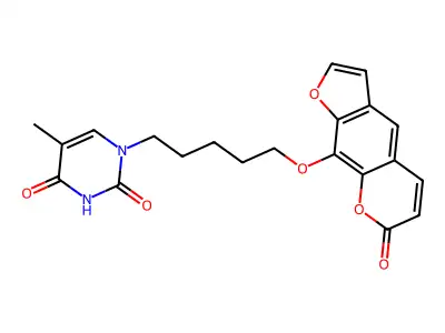 1-(Psoralen-8-oxypentyl)thymine structure