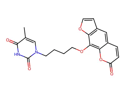 1-(Psoralen-8-oxybutyl)thymine structure