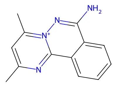 2,4-Dimethylpyrimido[2,1-a]phthalazin-5-ium-7-amine structure