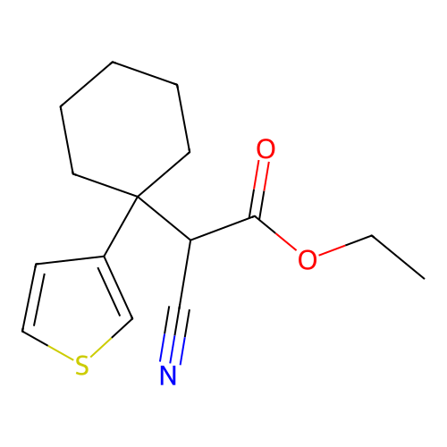 Ethyl cyano[1-(3-thienyl)cyclohexyl]acetate structure