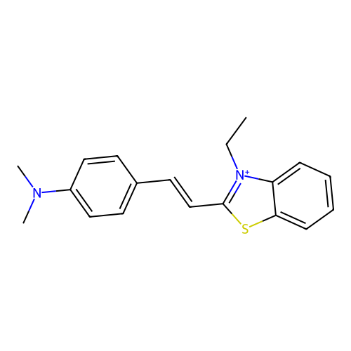 (E)-2-(4-(Dimethylamino)styryl)-3-ethylbenzo[d]thiazol-3-ium structure