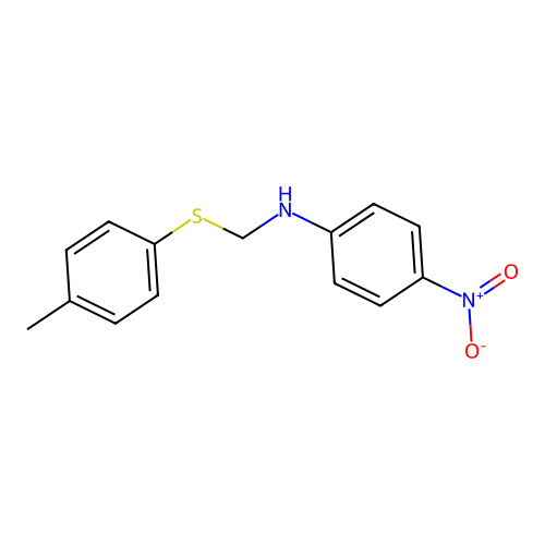 N-[(4-methylphenyl)sulfanylmethyl]-4-nitroaniline structure
