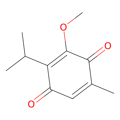 2-Isopropyl-3-methoxy-5-methylbenzo-1,4-quinone structure