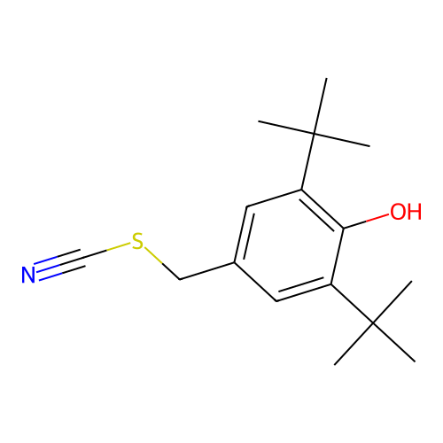 Phenol, 2,6-ditert-butyl-4-thiocyanatomethyl- structure