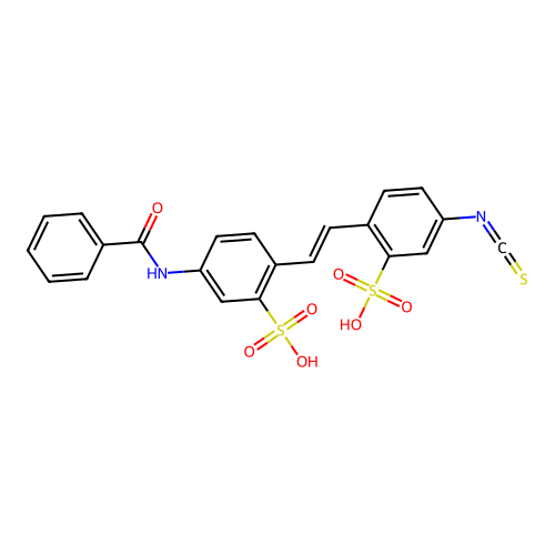 4-Benzamido-4'-isothiocyanostilbene-2,2'-disulfonate structure