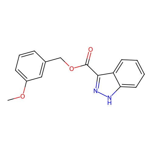 (3-methoxyphenyl)methyl 1H-indazole-3-carboxylate structure