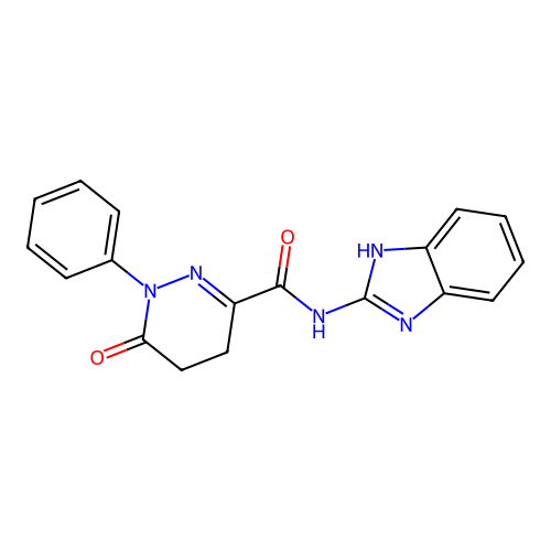 N-(1H-benzimidazol-2-yl)-6-oxo-1-phenyl-1,4,5,6-tetrahydropyridazine-3-carboxamide structure
