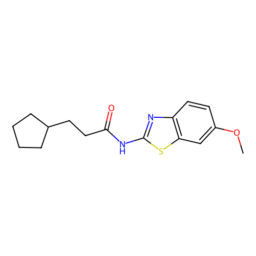 3-cyclopentyl-N-(6-methoxy-1,3-benzothiazol-2-yl)propanamide structure