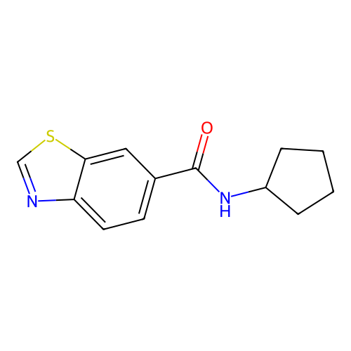 N-cyclopentyl-1,3-benzothiazole-6-carboxamide structure