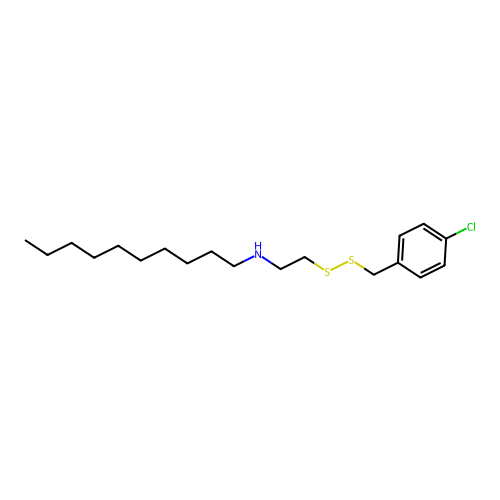 N-[2-[(4-chlorophenyl)methyldisulfanyl]ethyl]decan-1-amine structure