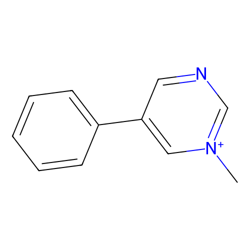 1-Methyl-5-phenylpyrimidin-1-ium structure