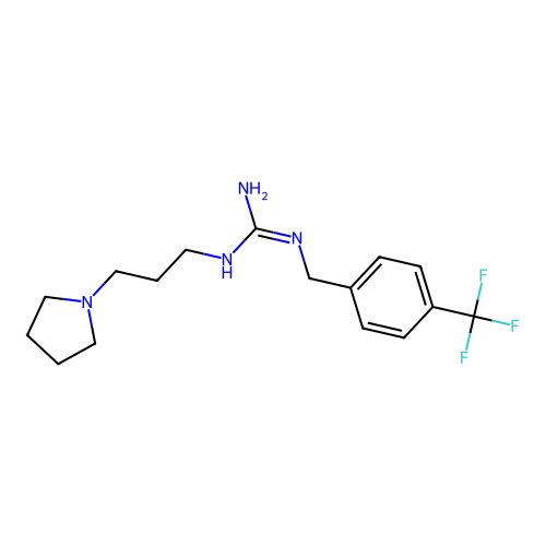 N-[3-(Pyrrolidin-1-yl)propyl]-N'-{[4-(trifluoromethyl)phenyl]methyl}guanidine structure