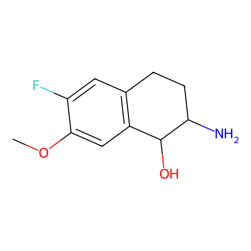 2-Amino-6-fluoro-7-methoxy-1,2,3,4-tetrahydronaphthalen-1-ol structure