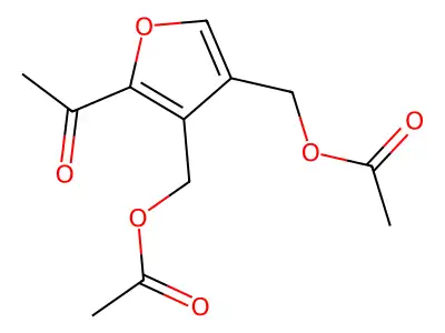 2-Acetyl-3,4-bis-(acetoxymethyl)-furan structure