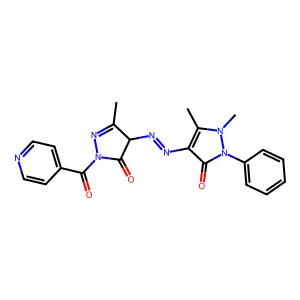 1,5-Dimethyl-4-{(E)-[3-methyl-5-oxo-1-(pyridine-4-carbonyl)-4,5-dihydro-1H-pyrazol-4-yl]diazenyl}-2-phenyl-1,2-dihydro-3H-pyrazol-3-one structure