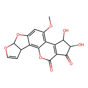 Cyclopenta(c)furo(3',2':4,5)furo(2,3-h)(1)benzopyran-1,11-dione, 2,3,6a,9a-tetrahydro-2,3-dihydroxy-4-methoxy- structure
