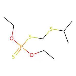 O,O-Diethyl S-(((1-methylethyl)thio)methyl) phosphorodithioate structure