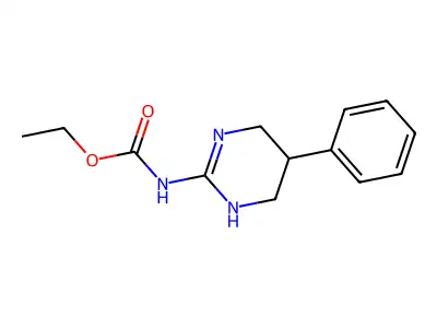 Carbamic acid, (1,4,5,6-tetrahydro-5-phenyl-2-pyrimidinyl)-, ethyl ester structure